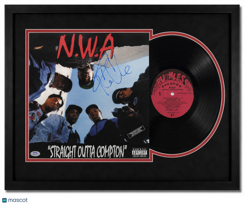 Ice Cube of N.W.A Signed Straight Outta Compton Custom Framed Vinyl Album PSA