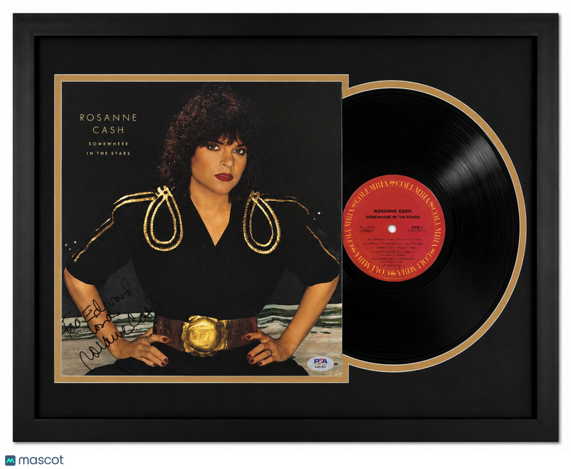 Rosanne Cash Signed Somewhere in the Stars Custom Framed Vinyl Album PSA Auth
