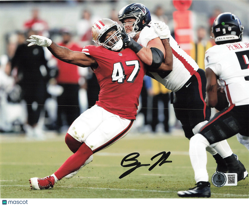Bryce Huff Signed San Francisco 49ers Football 8x10 Photo BAS Autographed