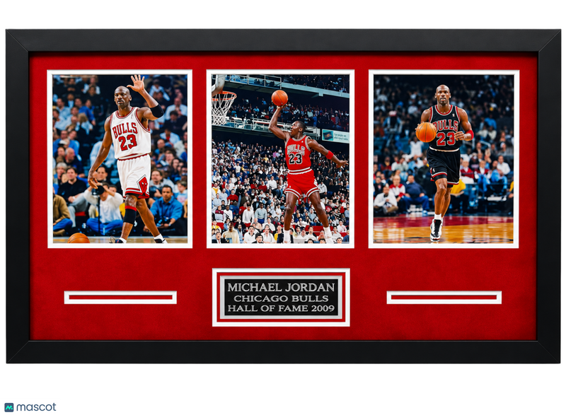Michael Jordan Chicago Bulls Basketball 3-Photo Display Hall of Fame 20" x 32"