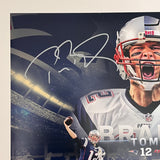 Tom Brady Signed New England Patriots Football 16x20 Photo PSA Autographed