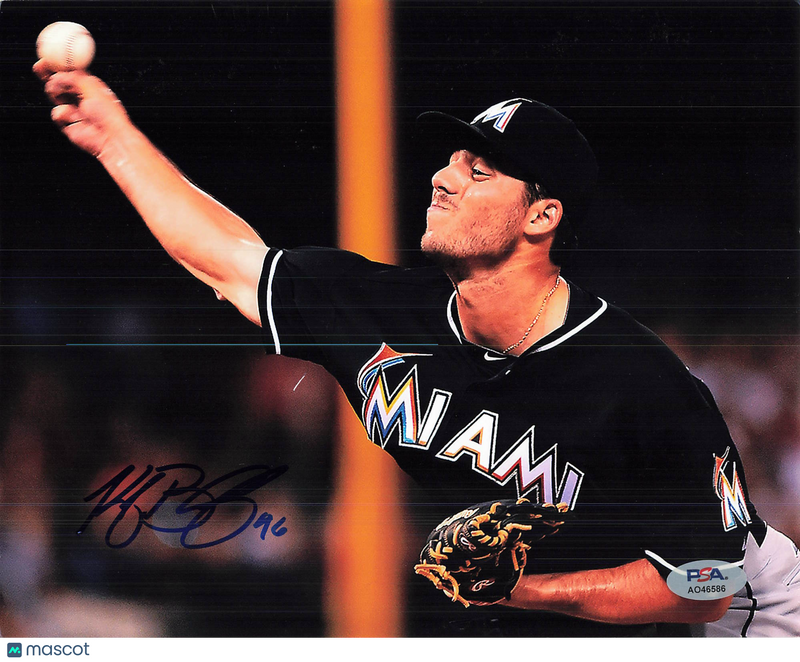 Kyle Barraclough Miami Marlins Signed 8x10 Photo PSA