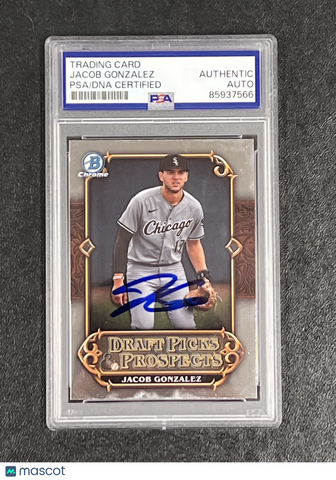 2023 Topps Bowman#DPP-20 Jacob Gonzalez  Signed Card Auto PSA Slabbed White Sox