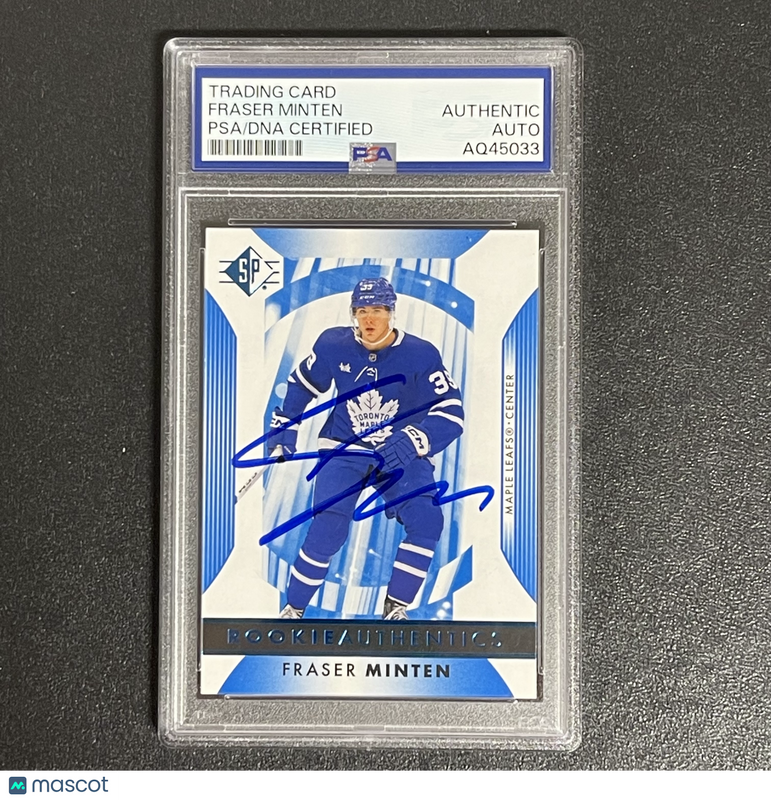 2023-24 Upper Deck Hockey Rookie Authentics #136 Fraser Minten Signed Card PSA