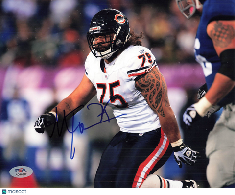 Matt Toeaina Signed Chicago Bears Football Photo PSA Autographed