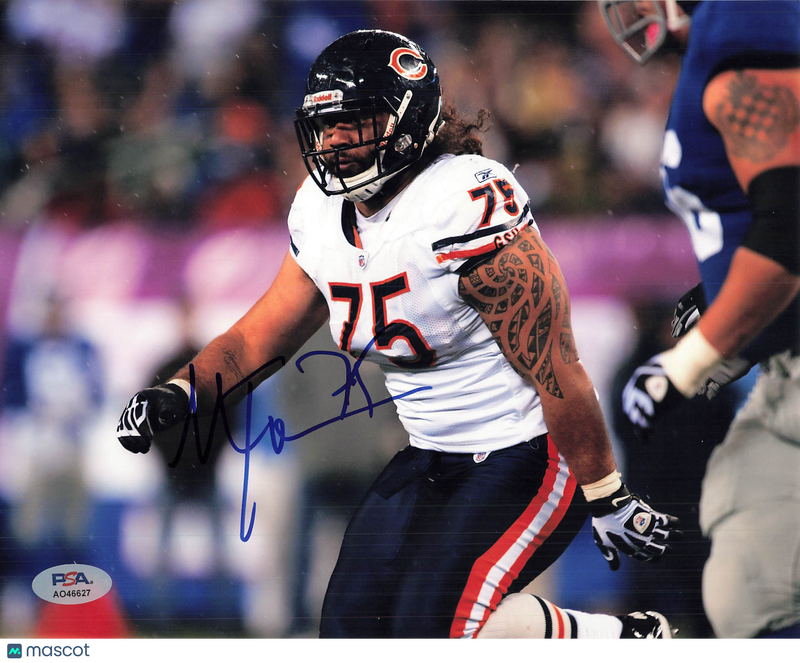 Matt Toeaina Signed Chicago Bears Football Photo PSA Autographed