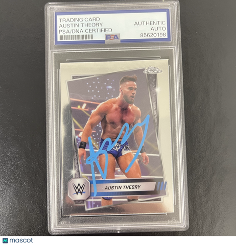 2025 Topps Chrome WWE #130 Austin Theory signed card PSA Auto Authentic