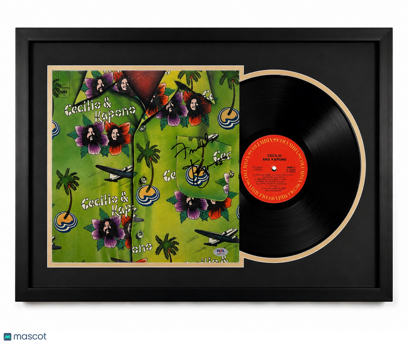 Henry Kapono Signed Cecilio & Kapono Custom Framed Vinyl Album PSA Auth