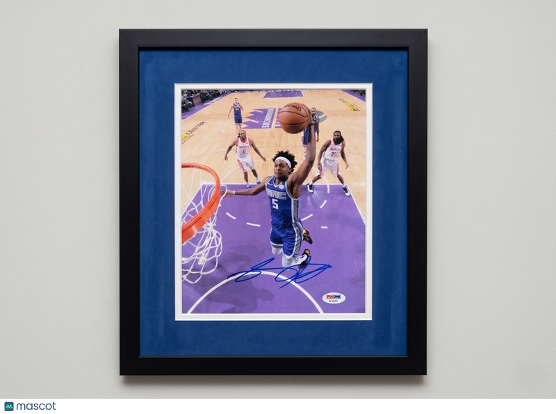 De'Aaron Fox Sacramento Kings Signed Basketball 8x10 Custom Framed Photo PSA