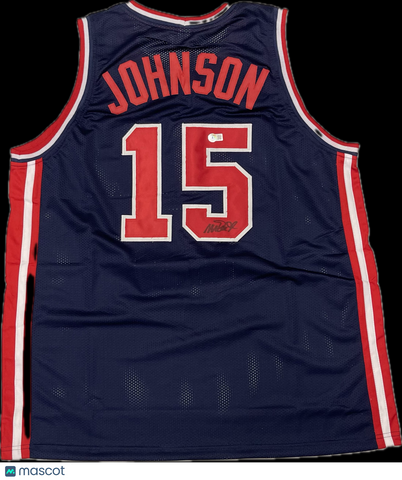 Magic Johnson Signed Team USA Jersey BAS