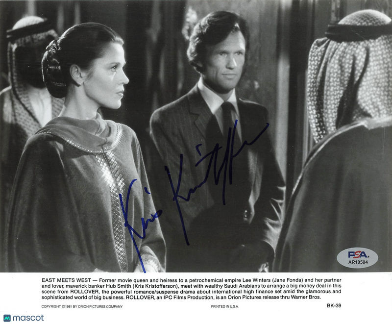 Kris Kristofferson Signed 8x10 Photo PSA Autographed Rollover