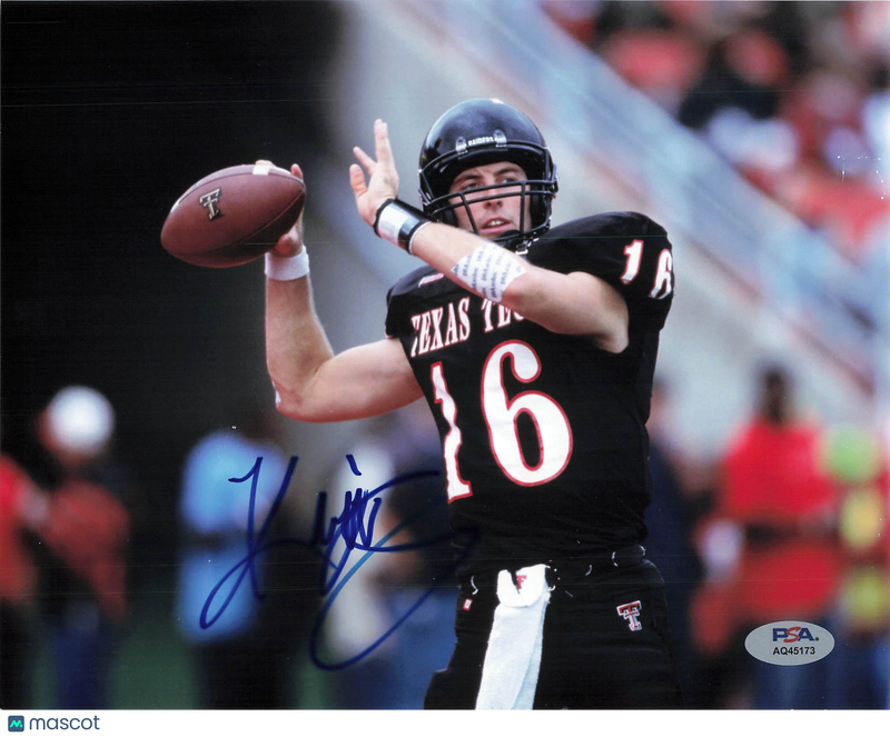 Kliff Kingsbury Signed Texas Tech Red Raiders Football 8x10 Photo PSA Autographed