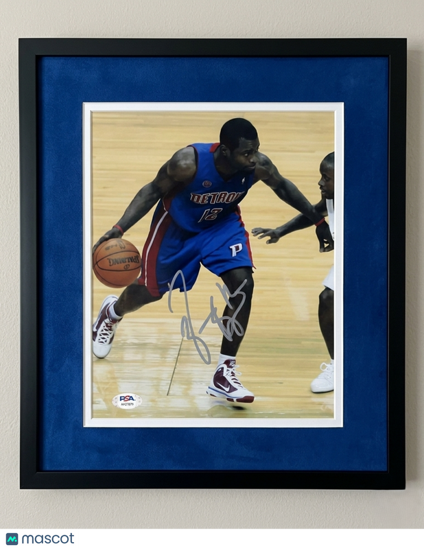 Will Bynum Detroit Pistons Signed Basketball 8x10 Custom Framed Photo PSA
