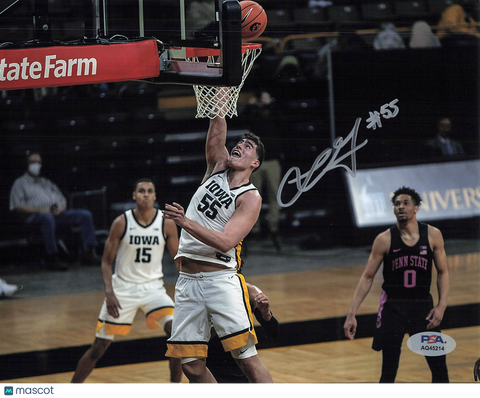 Luka Garza Iowa Hawkeyes Signed Basketball 8x10 Photo PSA