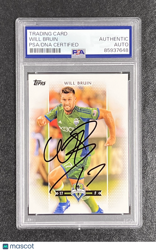 2017 Topps Major League Soccer #101 Will Bruin Signed Card Auto PSA Slabbed