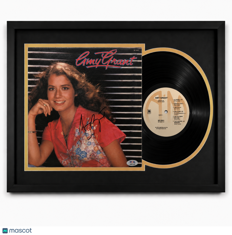 Amy Grant Signed Amy Grant (Self-Titled) Custom Framed Vinyl Album PSA