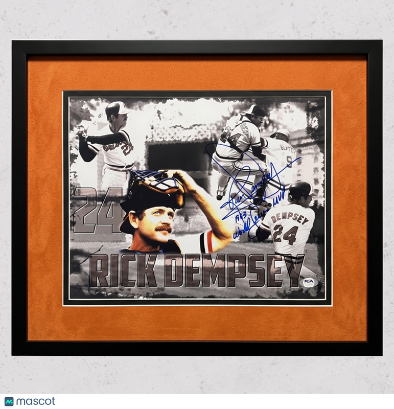 Rick Dempsey Baltimore Orioles Signed 11x14 Custom Framed Photo PSA