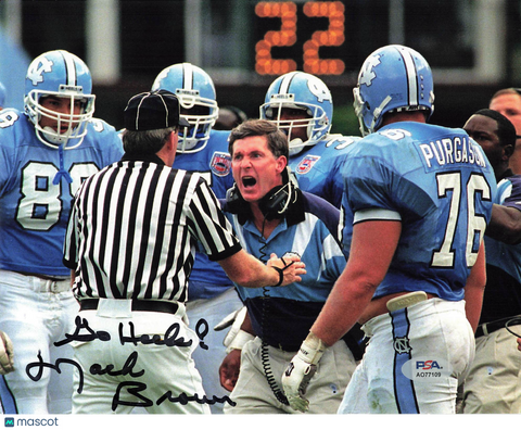 Mack Brown Signed North Carolina Tar Heels Football 8x10 Photo PSA Autographed