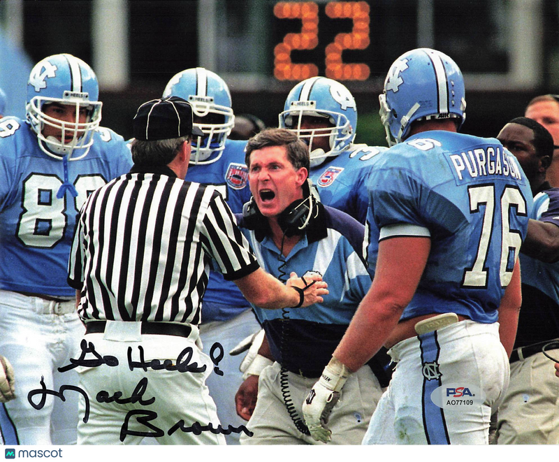 Mack Brown Signed North Carolina Tar Heels Football 8x10 Photo PSA Autographed