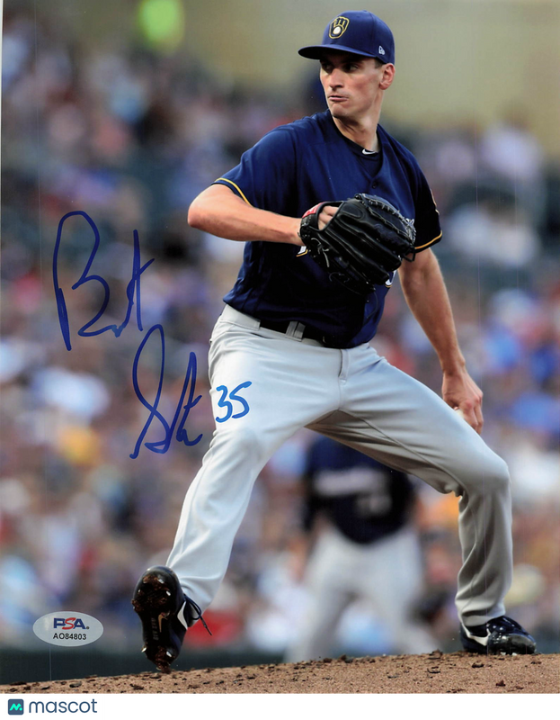 Brent Suter Milwaukee Brewers Signed 8x10 Photo PSA