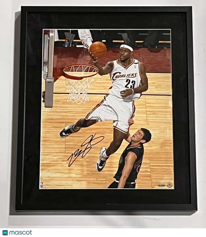 LeBron James Cleveland Cavaliers Signed Basketball Framed Display Photo UDA Auto