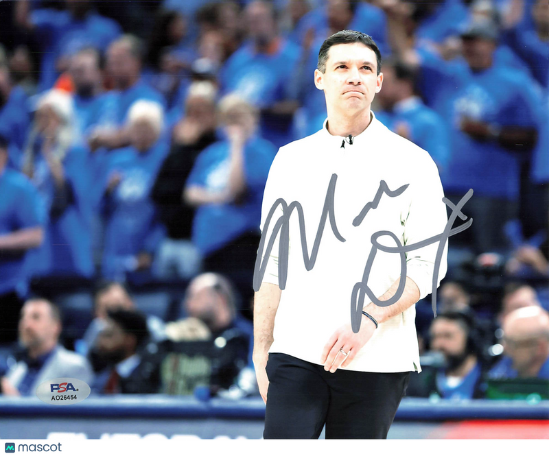 Mark Daigneault Oklahoma City Thunder Signed Basketball 8x10 Photo PSA Auth