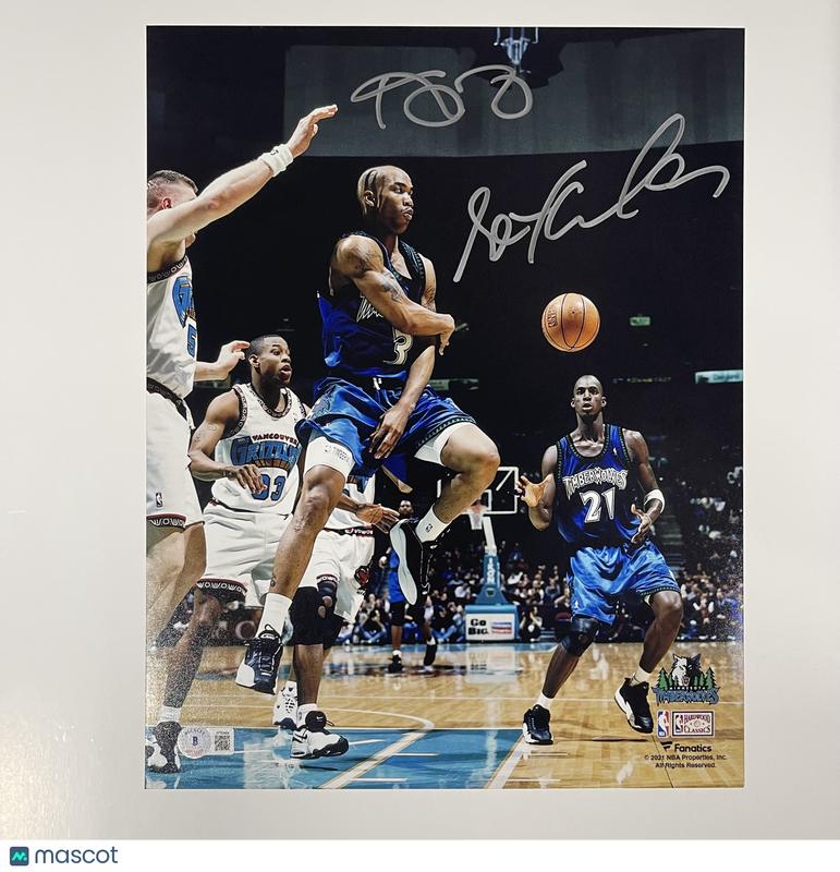 Stephon Marbury Kevin Garnett Signed 11x14 Photo BAS Timberwolves