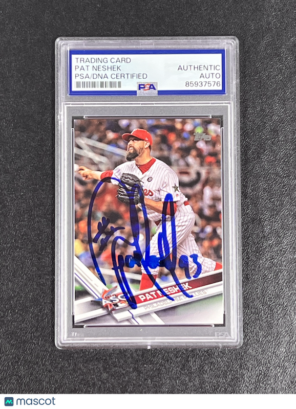 2017 Topps Update Series Baseball#US114 Pat Neshek Signed Card Auto PSA Slabbed