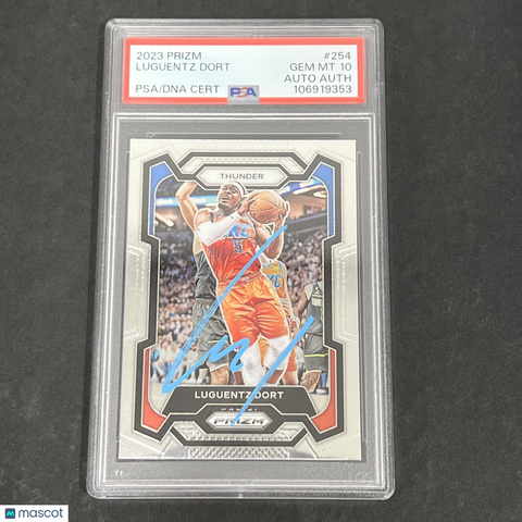 2023 Panini Prizm #254 Luguentz Dort signed card PSA 10 Auto A