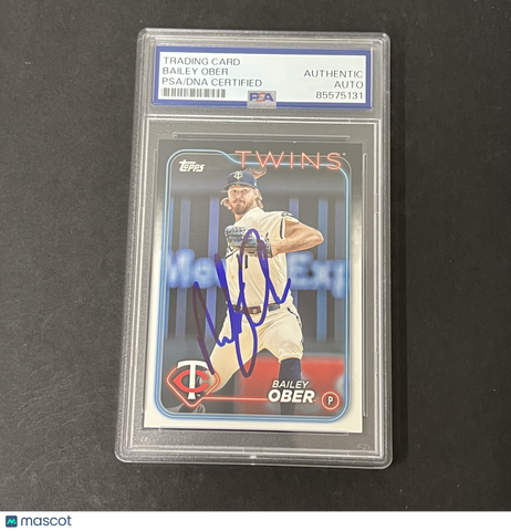 2024 Series One #121 Bailey Ober signed card PSA Auto Authentic Twins
