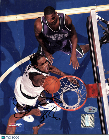 Latrell Sprewell Minnesota Timberwolves Signed Basketball 8x10 Photo PSA