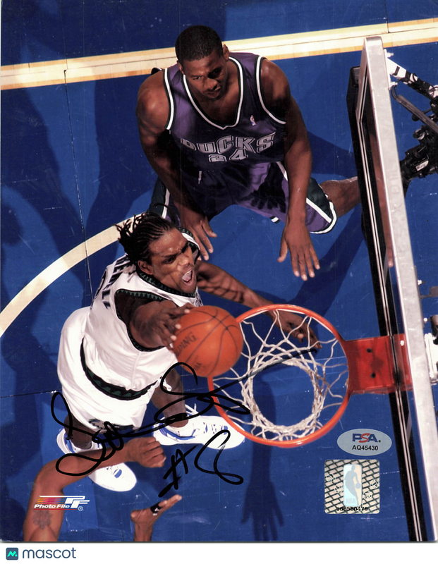 Latrell Sprewell Minnesota Timberwolves Signed Basketball 8x10 Photo PSA