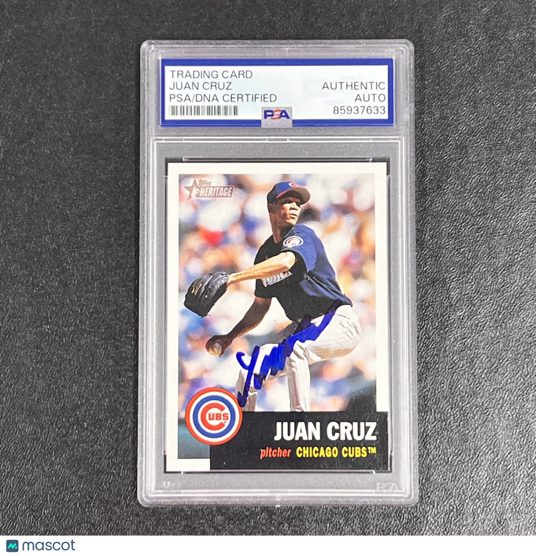 2002 Topps Heritage#50 Juan Cruz Signed Card Auto PSA Slabbed Cubs