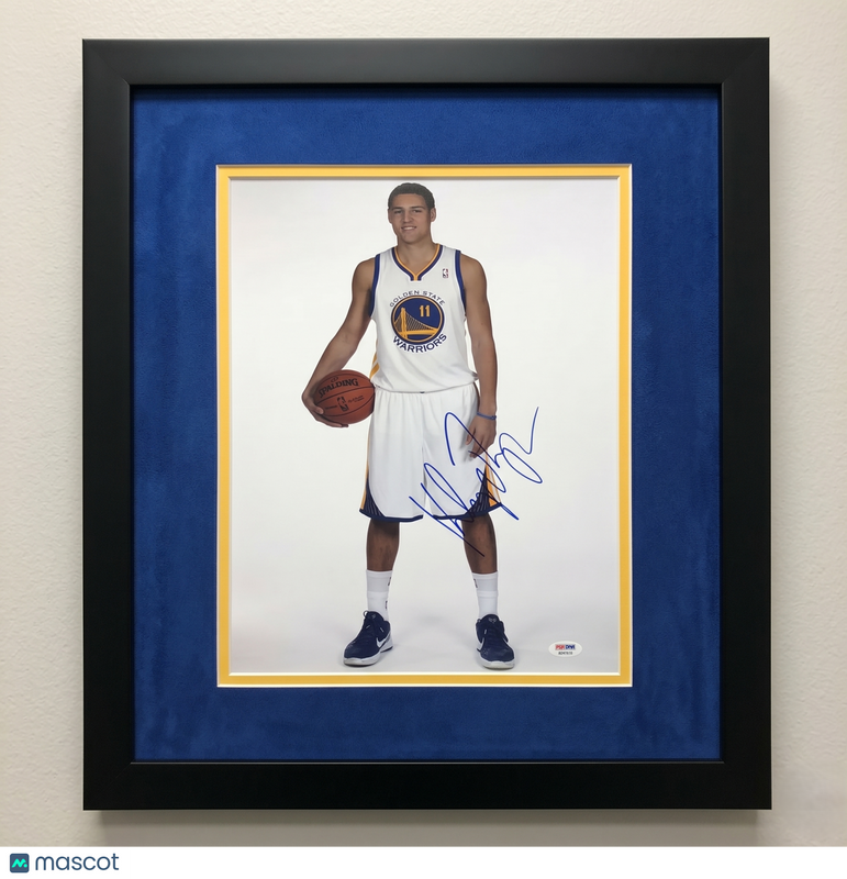 Klay Thompson Golden State Warriors Signed 12x18 Custom Framed Photo PSA Auth