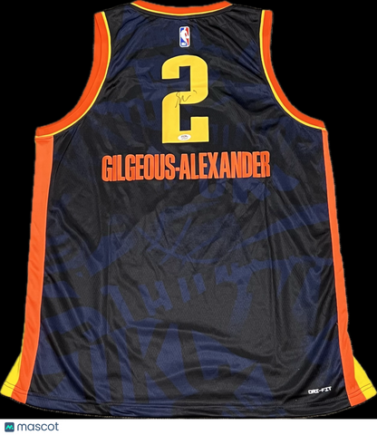Shai Gilgeous-Alexander Signed Jersey PSA Oklahoma City Thunder Autographed