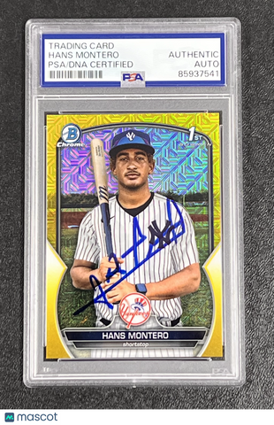 2023 Topps 1st Bowman Chrome #BCP-173 25/75 Hans Montero Signed Card Auto PSA Sl
