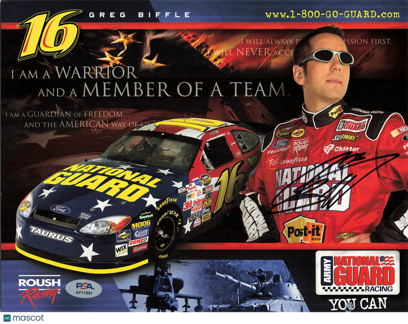 Greg Biffle Signed Racing 8x10 Photo PSA Autographed