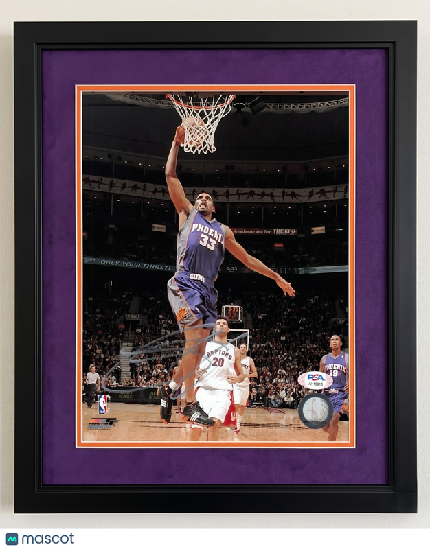 Grant Hill Phoenix Suns Signed Basketball 8x10 Custom Framed Photo PSA Auth