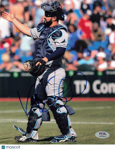 Kelly Shoppach Tampa Bay Rays Signed 8x10 Photo PSA