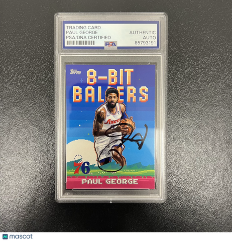 2025 Topps 8-Bit Ballers#8B-7 Paul George Signed Card PSA Philadelphia 76ers
