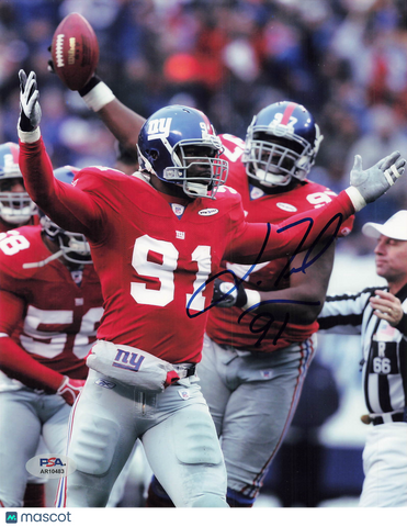 Justin Tuck Signed New York Giants Football 8x10 Photo PSA Autographed