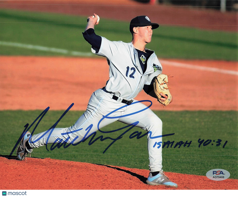 Matt Tabor Hillsboro Hops Signed 8x10 Photo PSA
