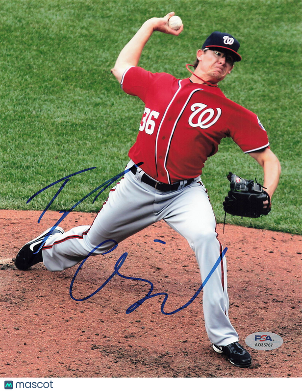 Tyler Clippard Washington Nationals Signed 8x10 Photo PSA