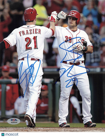 Todd Frazier and Devin Mesoraco Cincinnati Reds Signed 8x10 Photo PSA