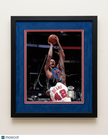 Rasheed Wallace Detroit Pistons Signed Photo Framed PSA Autographed 11x14