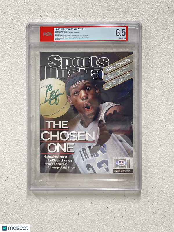 LeBron James Signed Sports Illustrated The Chosen One PSA 6.5 Auto 10 Lakers