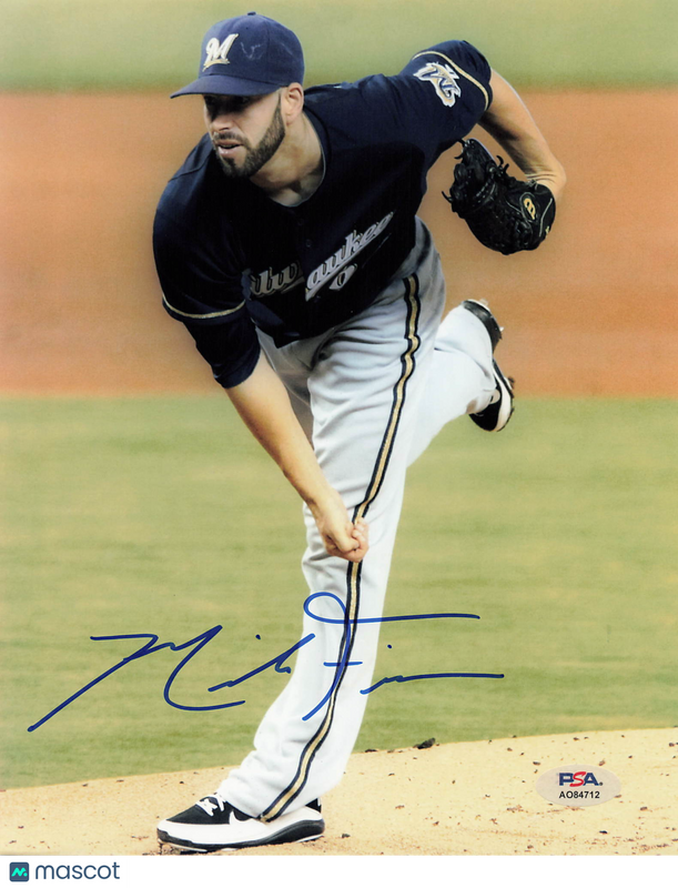 Mike Fiers Milwaukee Brewers Signed 8x10 Photo PSA