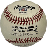 Lance Johnson Signed Baseball MLB PSA Autographed