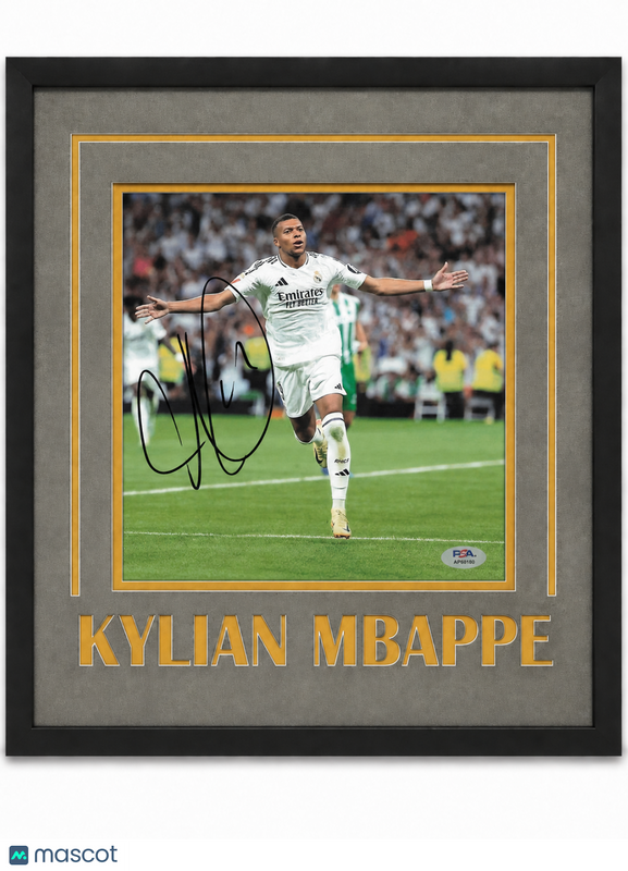 Kylian Mbappe Custom Framed Signed Real Madrid Photo PSA Autographed 14x16"