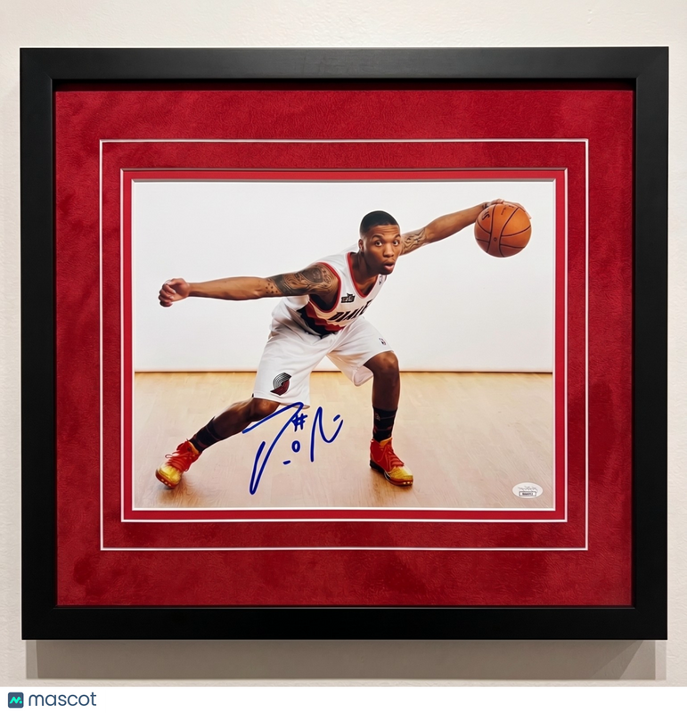 Damian Lillard Portland Trail Blazers Signed 11x14 Custom Framed Photo JSA